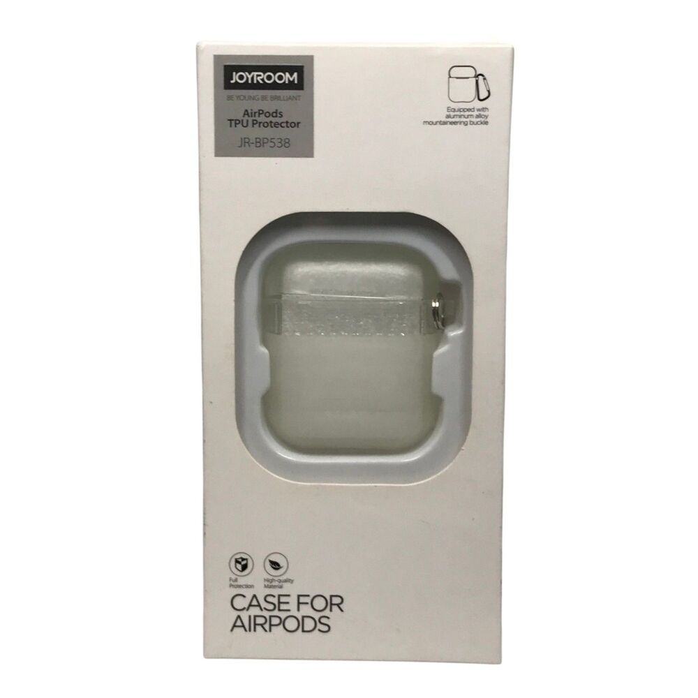 JOYROOM JR-BP538 AirPods 1st 2nd Gen TPU Protective Case Clear Carabiner New NIB